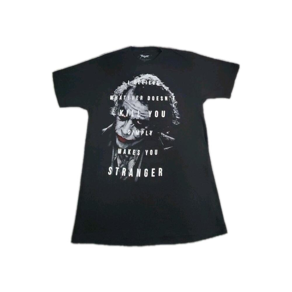 The Dark Knight Joker Sz L 2014 T Shirt Black DC Comics Movie 100% Cotton C2-206